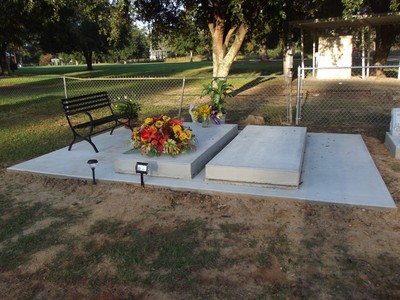 Concrete burial vault installed
