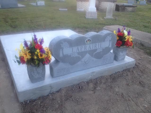 Concrete slab — finished cemetery plot