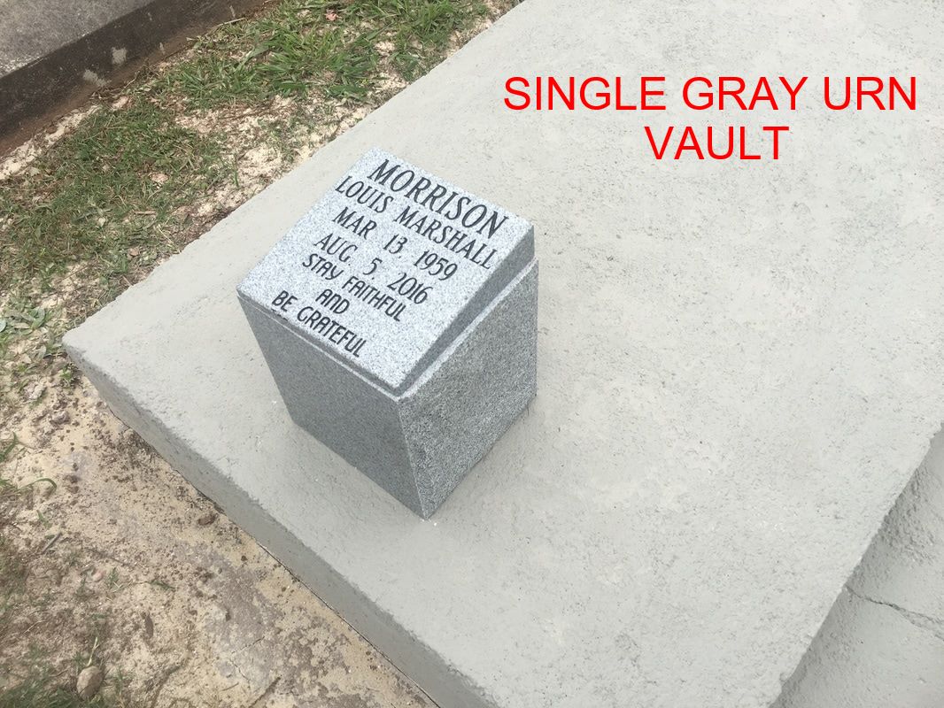 Granite urn vault produced by Dauzat Vaults