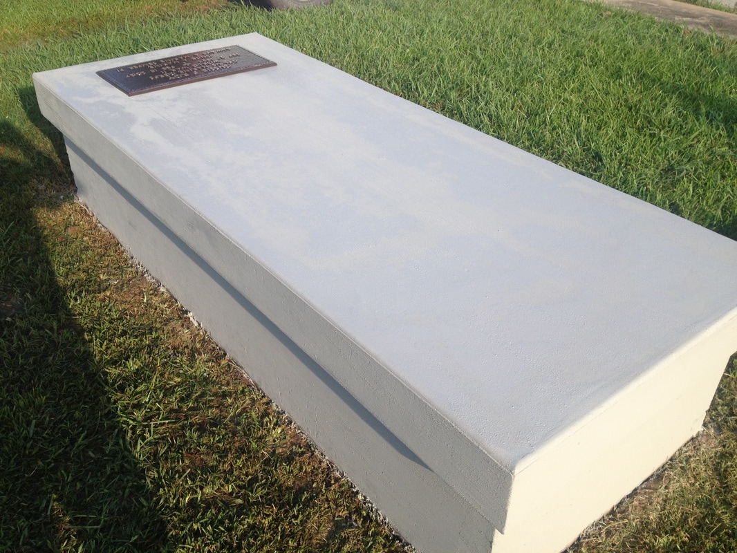 Weathered vault — before restoration cleaning