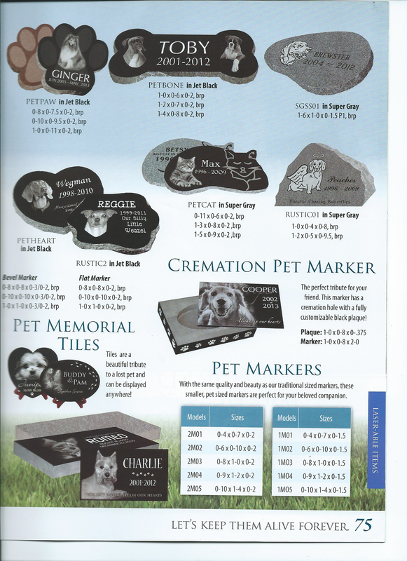 Pet memorial marker