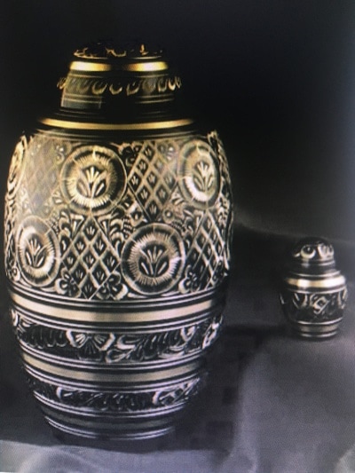 Cremation urn — alternate finish