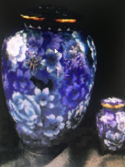 Cremation urn — alternate finish