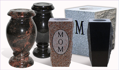 Bronze cemetery vase pair